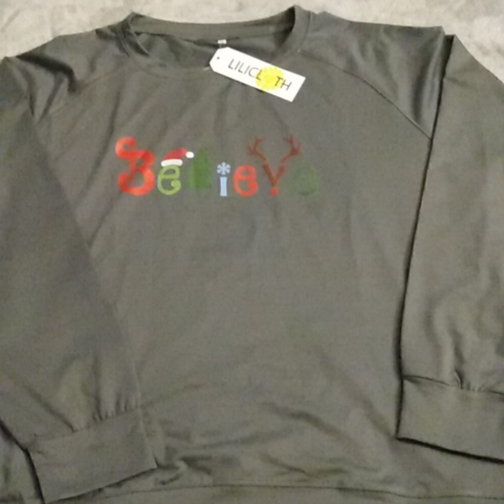Long Sleeve Sweatshirt Pullover Loose Tee Shirt Xmas Blouse Tops New